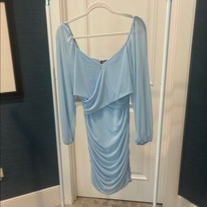 Chic Blue Long Sleeve Dress